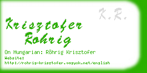 krisztofer rohrig business card