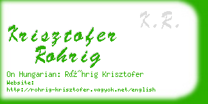 krisztofer rohrig business card